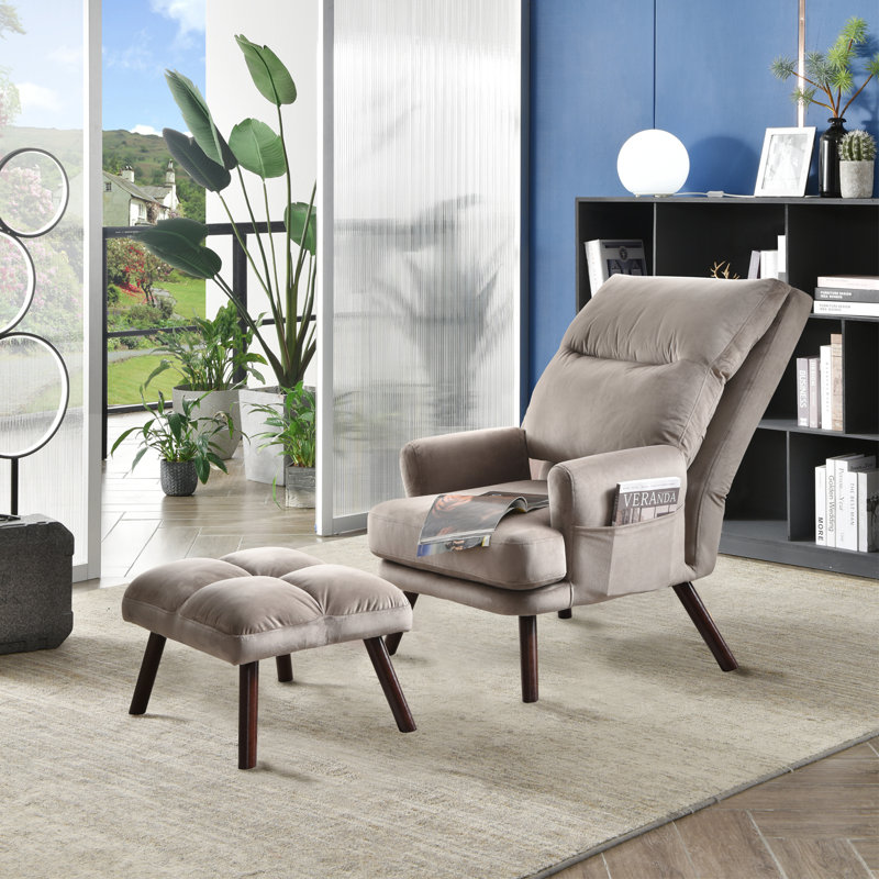 Mercury Row® Alicia 29.52" Wide Tufted Lounge Chair and Ottoman